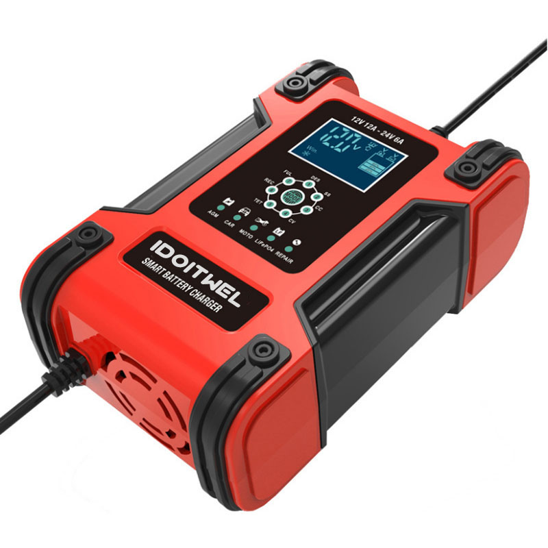 Trending Truck Car Battery Charger 12V 24V 12A 6A Automatic Smart Universal Lifepo4 and EFB GEL AGM Lead Acid Battery Charger