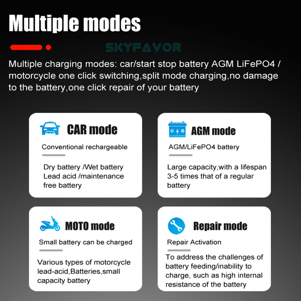 Trending Products Car Battery Charger 12V 24V 10A Automatic Universal Lifepo4 Lead Acid Battery Charger with Pulse Repair