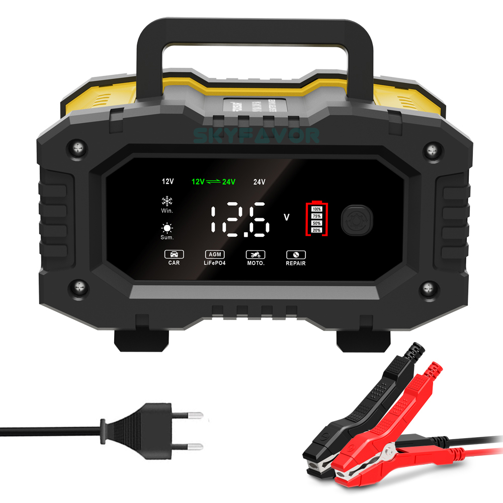 Trending Products Car Battery Charger 12V 24V 10A Automatic Universal Lifepo4 Lead Acid Battery Charger with Pulse Repair