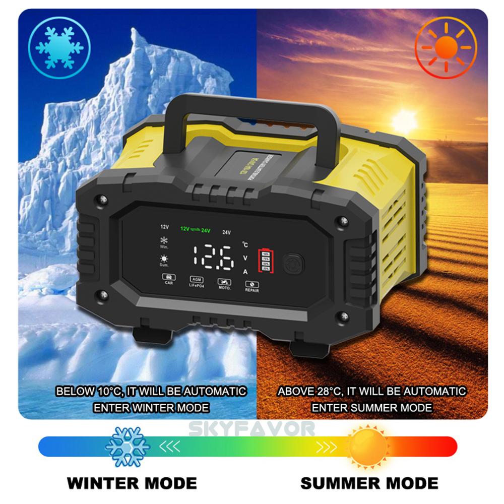 Trending Products Car Battery Charger 12V 24V 10A Automatic Universal Lifepo4 Lead Acid Battery Charger with Pulse Repair