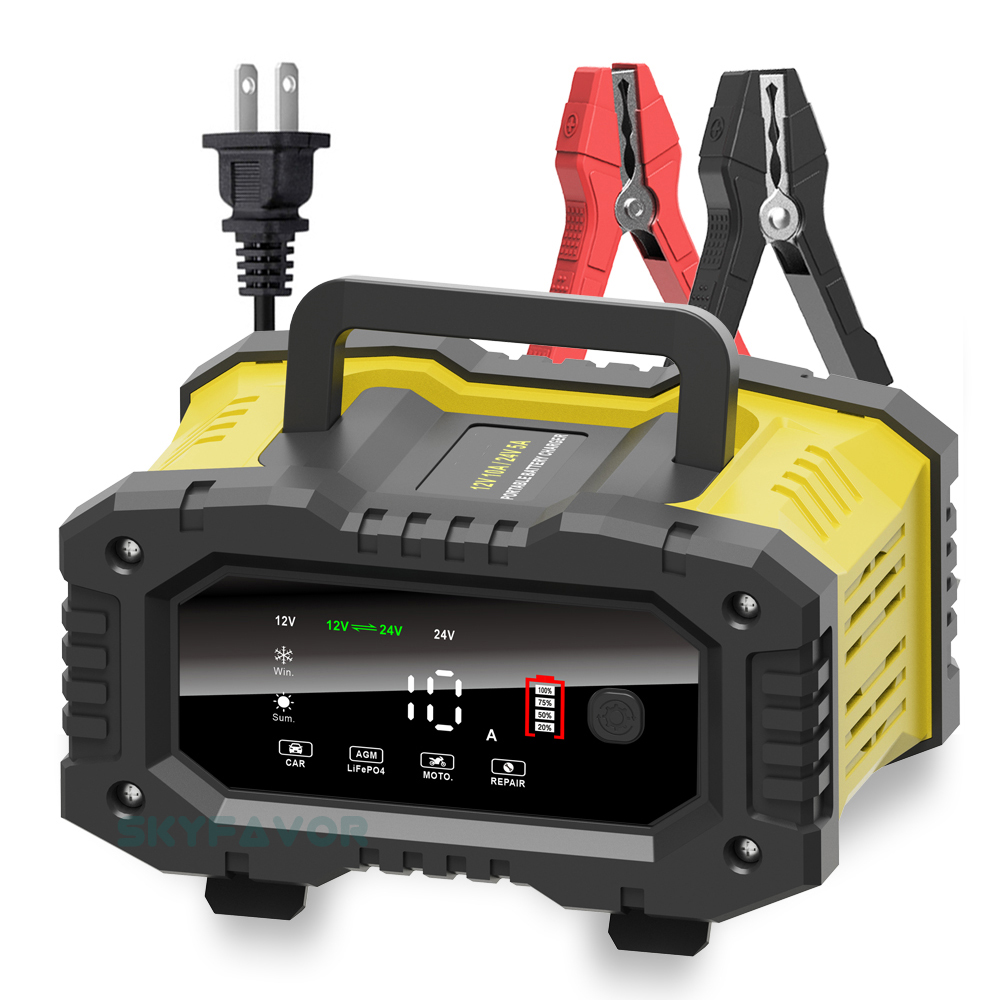 Trending Products Car Battery Charger 12V 24V 10A Automatic Universal Lifepo4 Lead Acid Battery Charger with Pulse Repair