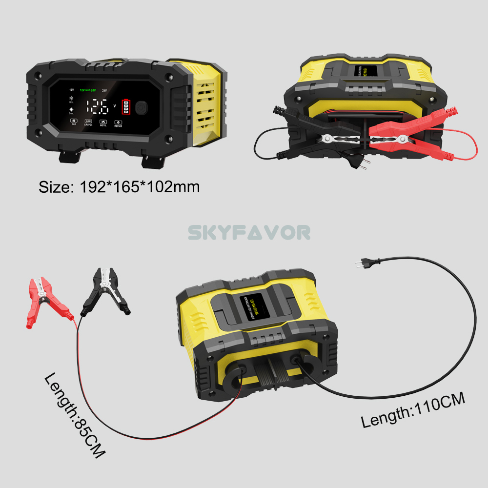 Trending Products Car Battery Charger 12V 24V 10A Automatic Universal Lifepo4 Lead Acid Battery Charger with Pulse Repair