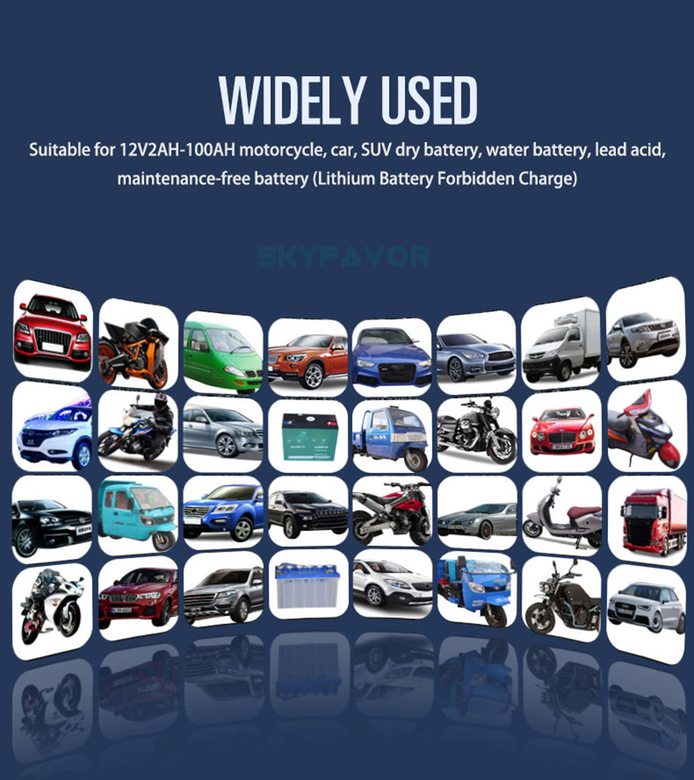 Trending Products 12V Lead Acid Battery Charger 12V 6A Automatic Pulse Repair Gel Agm Lead Acid Motorcycle Car Battery Charger