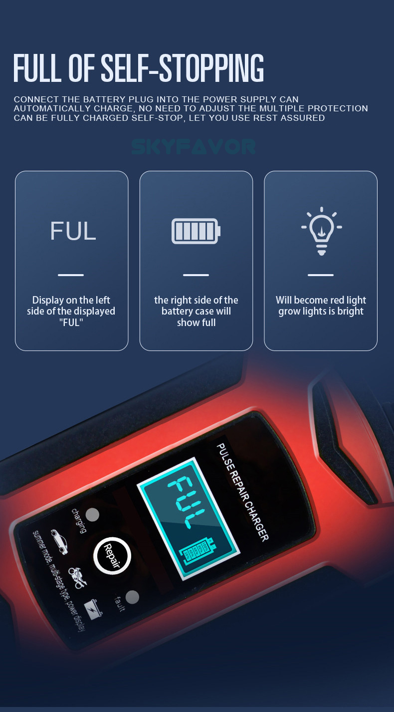 Trending Products 12V Lead Acid Battery Charger 12V 6A Automatic Pulse Repair Gel Agm Lead Acid Motorcycle Car Battery Charger