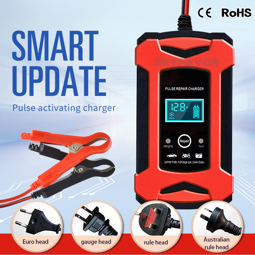 Trending Products 12V Lead Acid Battery Charger 12V 6A Automatic Pulse Repair Gel Agm Lead Acid Motorcycle Car Battery Charger