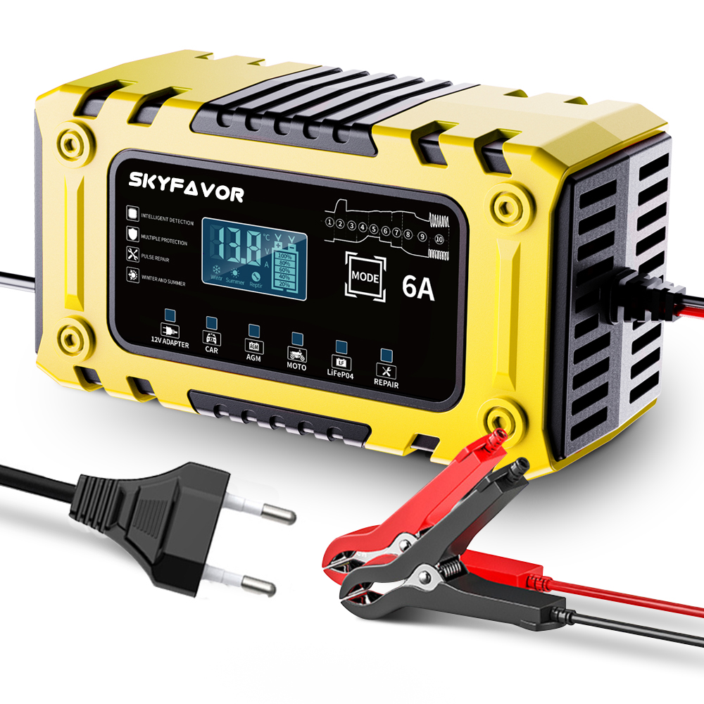 Trending Products 12V Battery Charger 12V 6A Power Automatic Supply Universal Lifepo4 Lead Acid Motorcycle Car Battery Charger