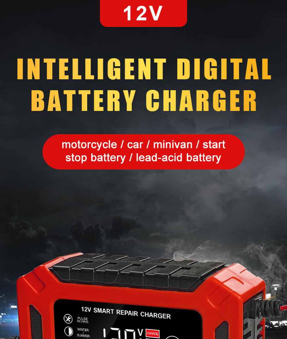 New Product Lead Acid Battery Charger 12V 6A New Arrival Lead Acid Gel Agm Smart Automatic Motorcycle Car Battery Charger