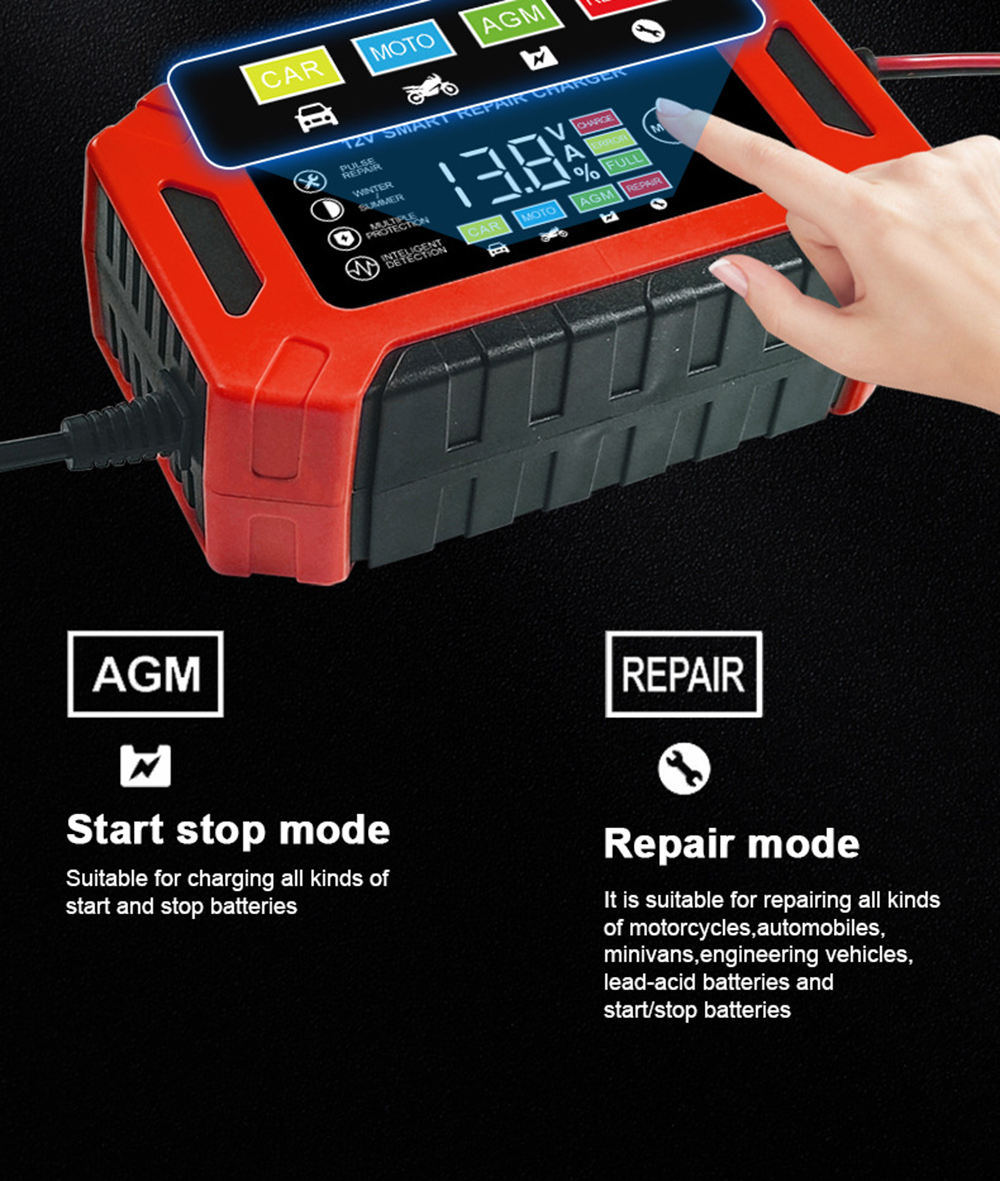 New Product Lead Acid Battery Charger 12V 6A New Arrival Lead Acid Gel Agm Smart Automatic Motorcycle Car Battery Charger