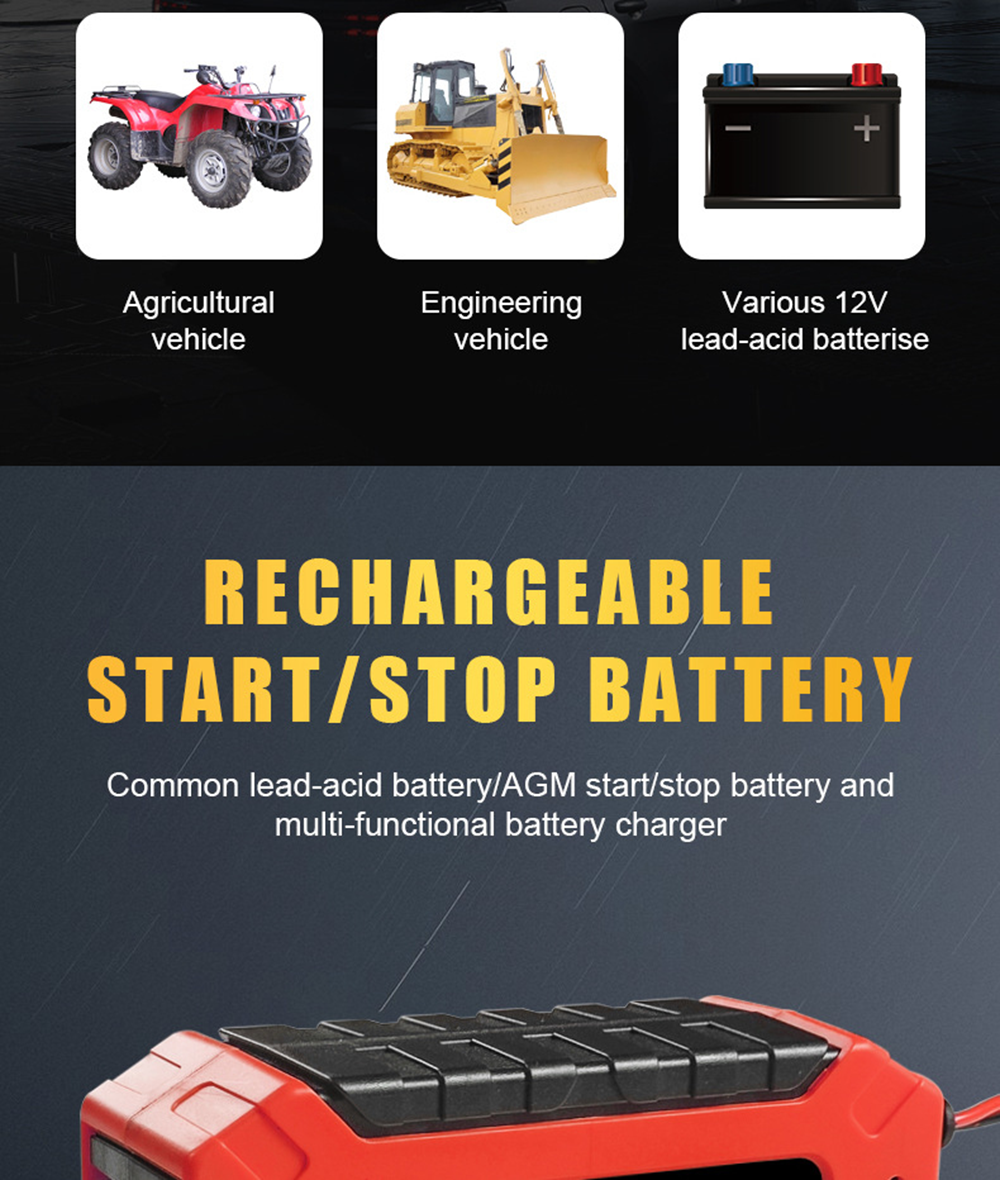 New Product Lead Acid Battery Charger 12V 6A New Arrival Lead Acid Gel Agm Smart Automatic Motorcycle Car Battery Charger