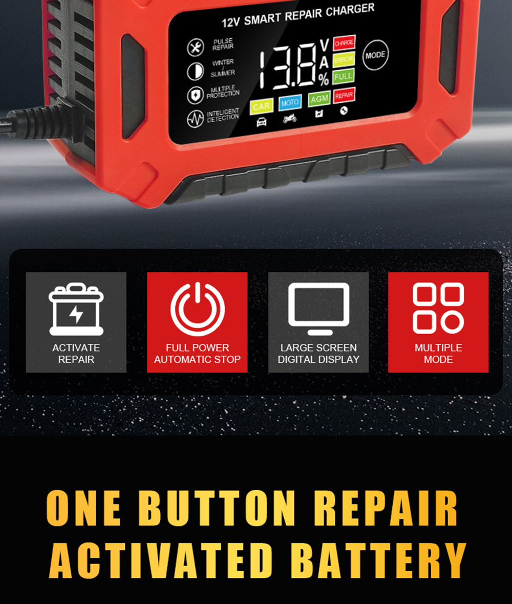 New Product Lead Acid Battery Charger 12V 6A New Arrival Lead Acid Gel Agm Smart Automatic Motorcycle Car Battery Charger