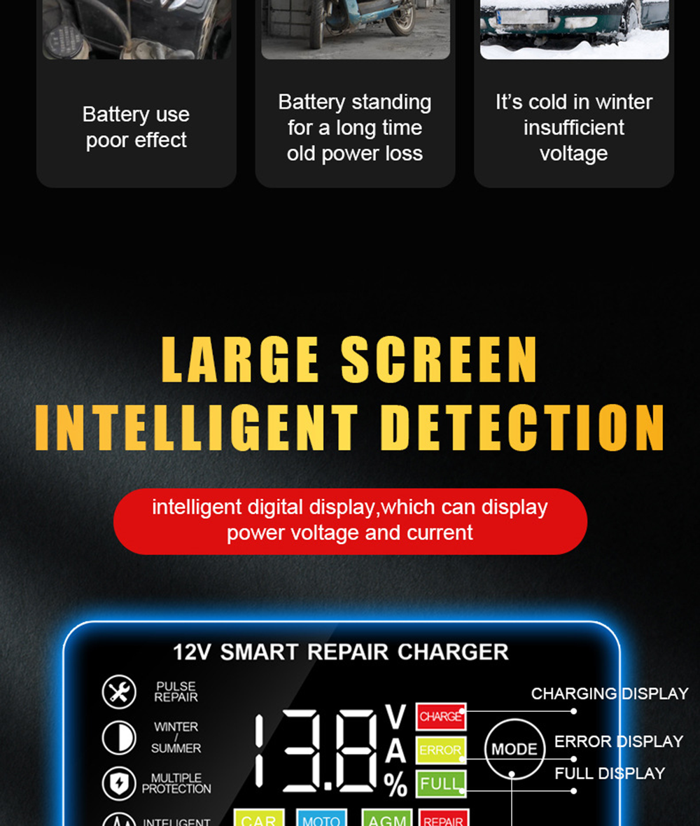 New Product Lead Acid Battery Charger 12V 6A New Arrival Lead Acid Gel Agm Smart Automatic Motorcycle Car Battery Charger