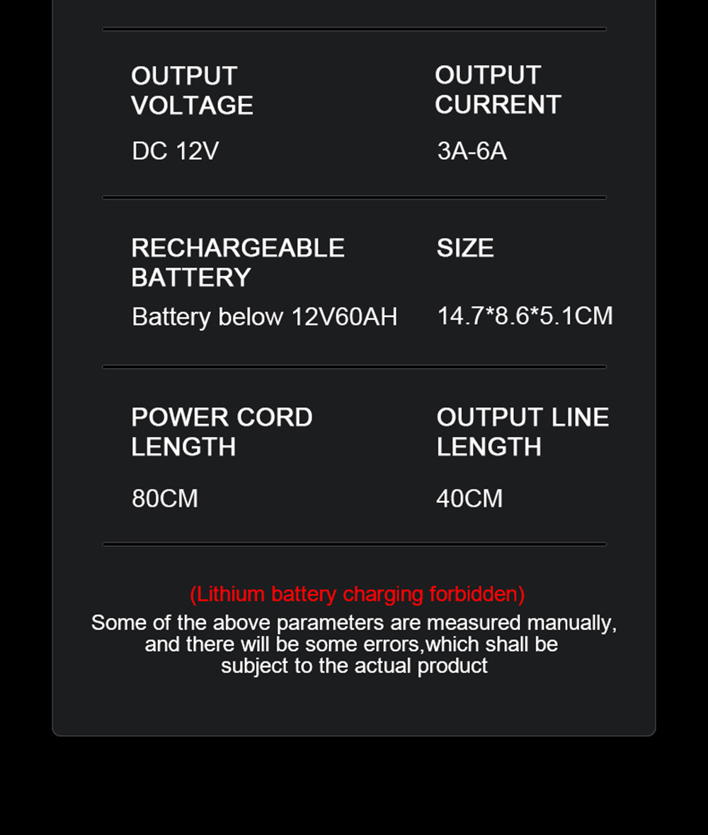 New Product Lead Acid Battery Charger 12V 6A New Arrival Lead Acid Gel Agm Smart Automatic Motorcycle Car Battery Charger