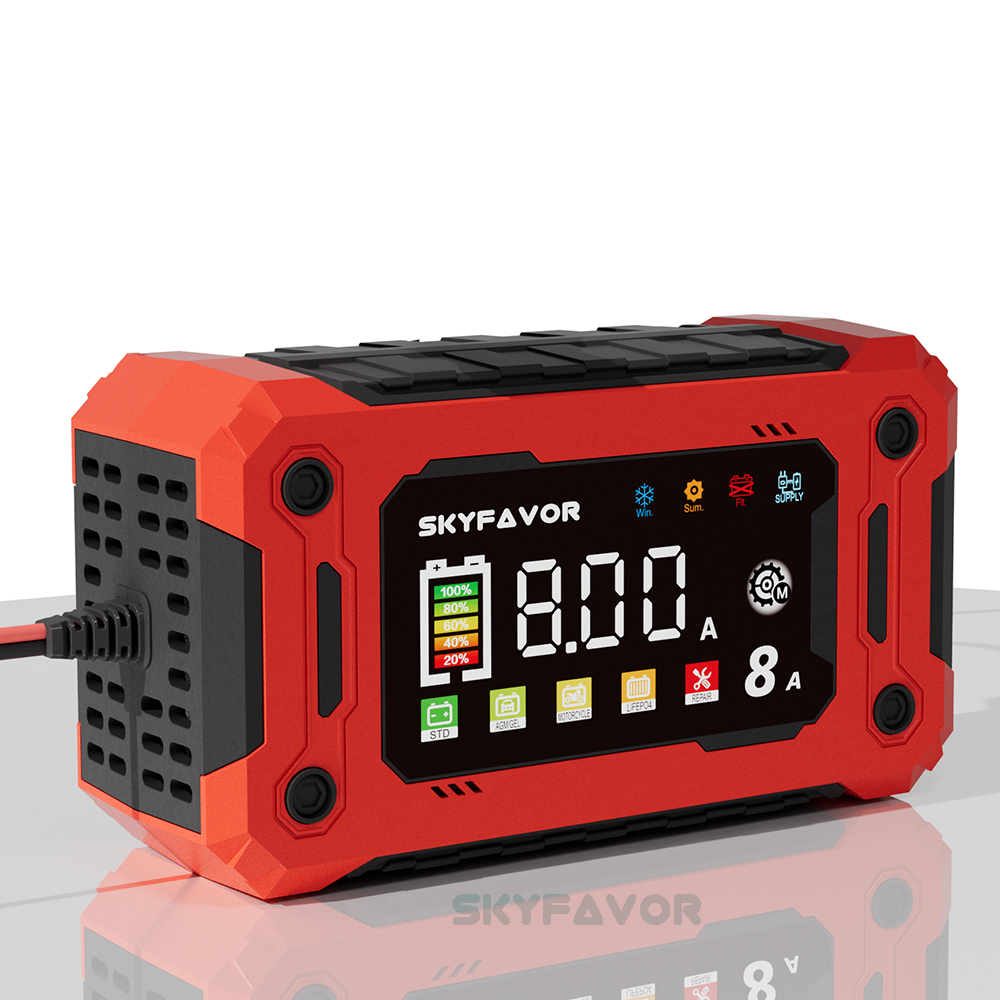 Trending Products 12V Lead-acid Battery Charger 12V 8A Automatic Smart 12 Volt Lifepo4 Lead Acid New Car Battery Charger