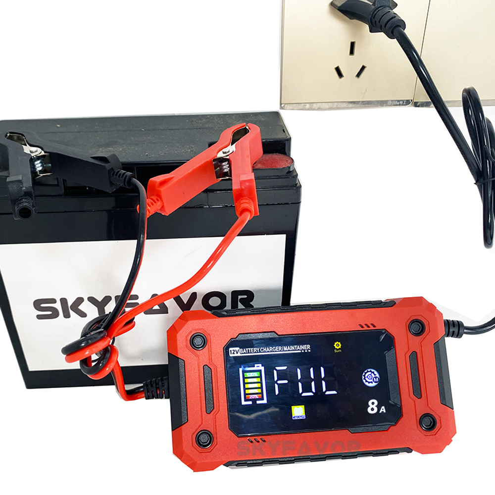 Trending Products 12V Lead-acid Battery Charger 12V 8A Automatic Smart 12 Volt Lifepo4 Lead Acid New Car Battery Charger