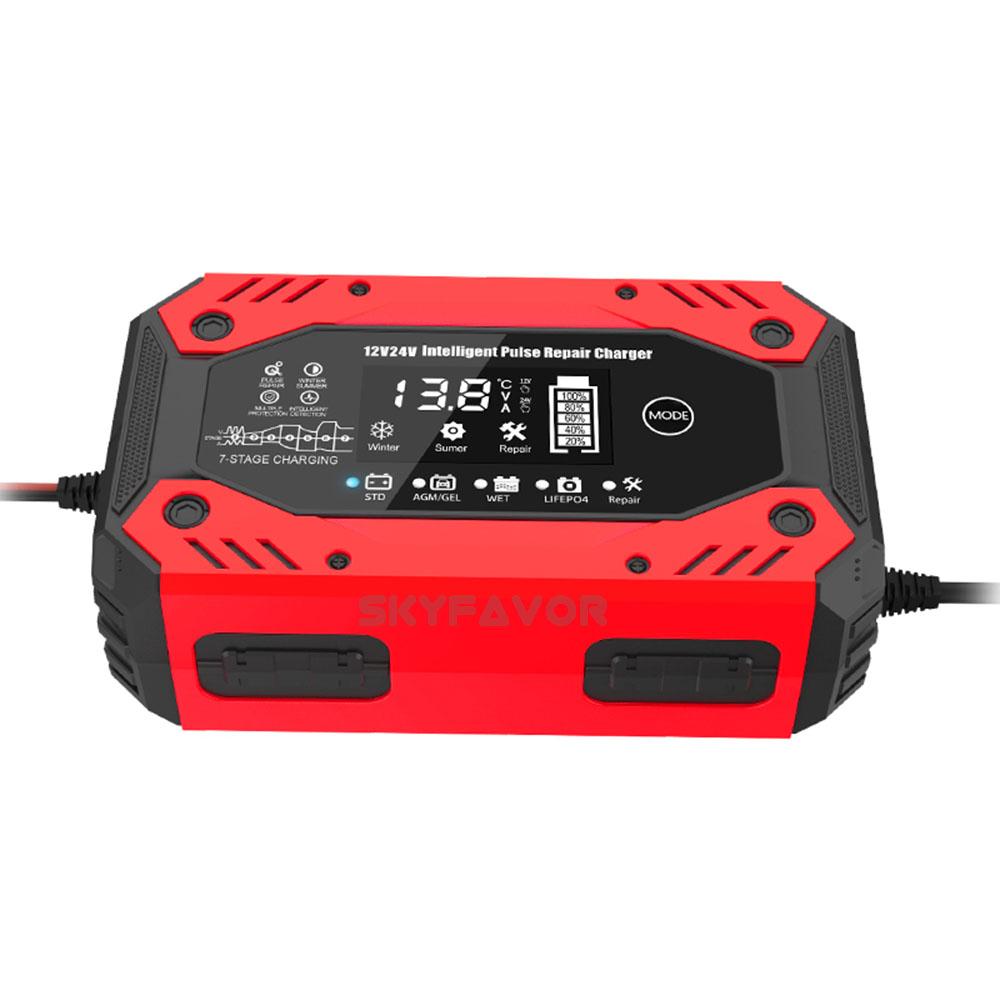 Lead Acid Lifepo4 12volt 50ah Battery Charger 12V 24V 10A Multi-function Universal LFP AGM GEL ARM Pulse Repair Battery Charger