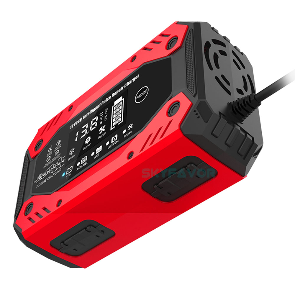 Lead Acid Lifepo4 12volt 50ah Battery Charger 12V 24V 10A Multi-function Universal LFP AGM GEL ARM Pulse Repair Battery Charger