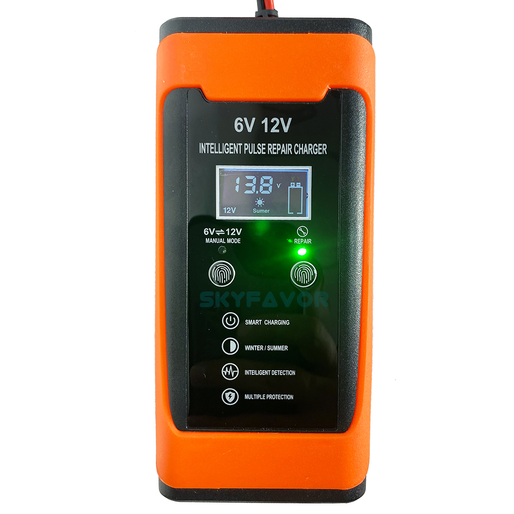 Fast Automatic 6V 12V Battery Charger 12V 6V 6A Universal Motorcycle Car Battery Charger for 12 Volt 6 Volt Lead Acid Battery