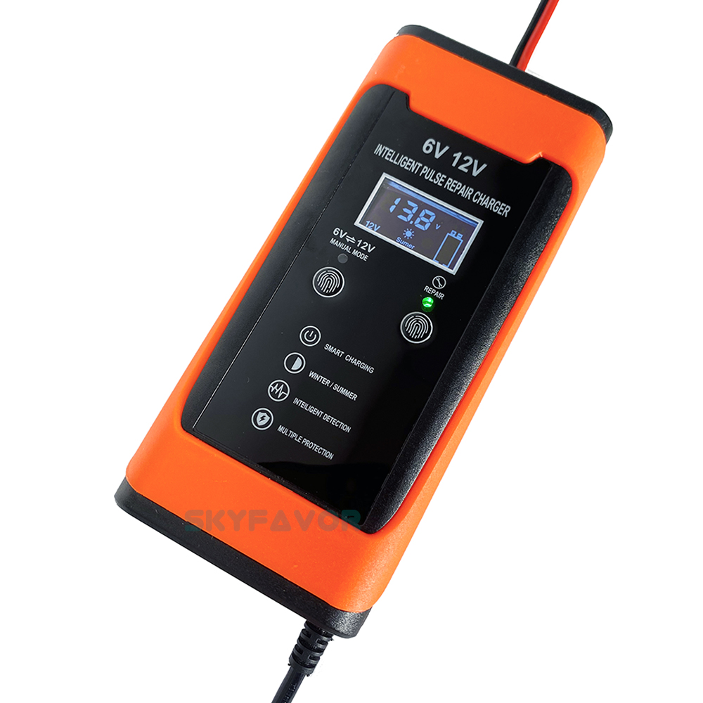 Fast Automatic 6V 12V Battery Charger 12V 6V 6A Universal Motorcycle Car Battery Charger for 12 Volt 6 Volt Lead Acid Battery
