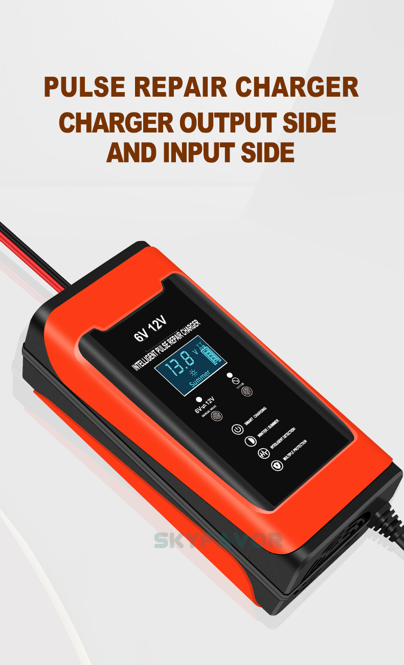 Fast Automatic 6V 12V Battery Charger 12V 6V 6A Universal Motorcycle Car Battery Charger for 12 Volt 6 Volt Lead Acid Battery
