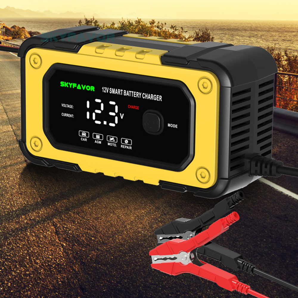 Hot Selling Pulse Repair Battery Charger 12V 6A SUV Motorcycle Car Battery Charger for 12 Volt Deep Cycle Lead Acid Battery