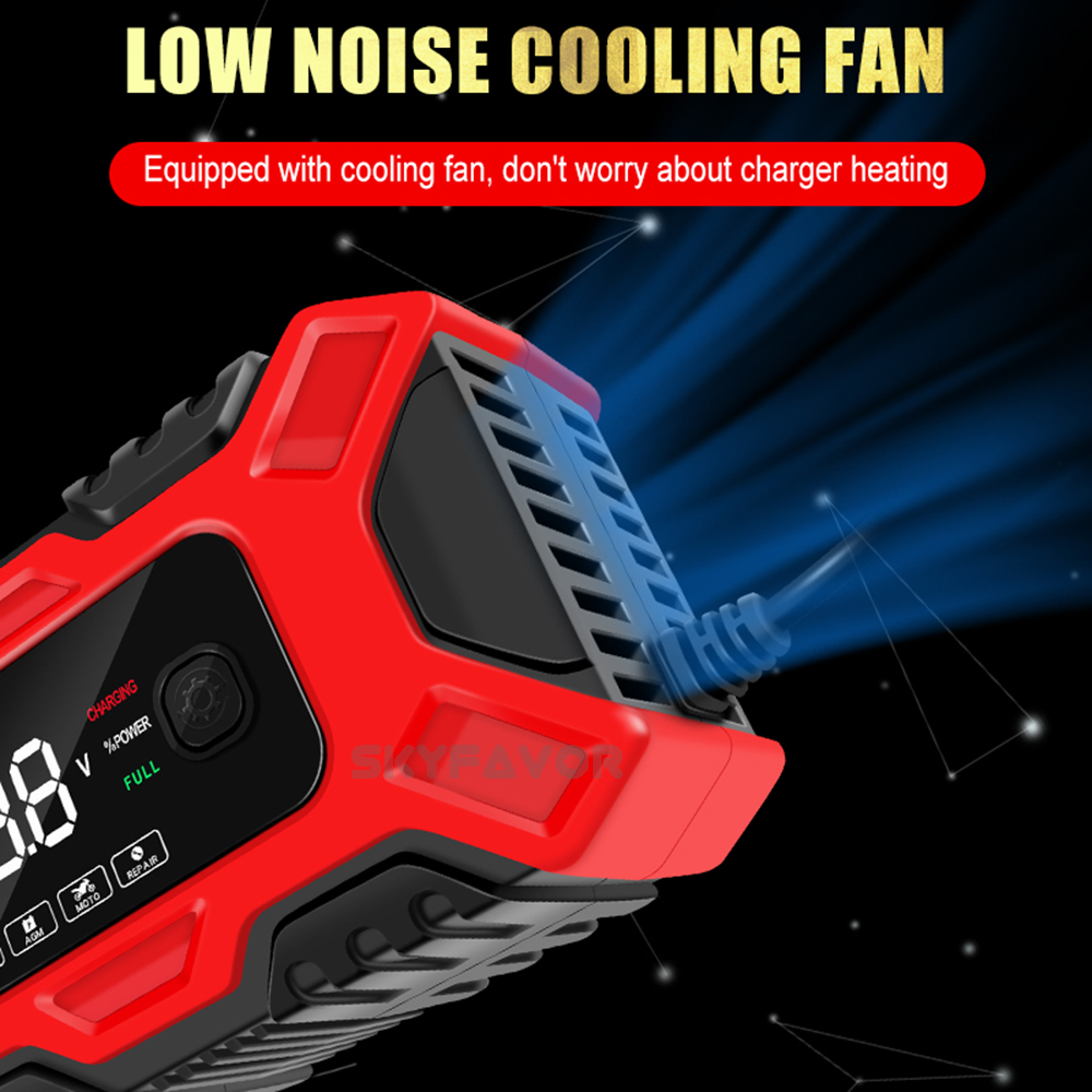 Newest Pulse Repair 12V Battery Chargers 12V 6A Automatic Intelligent Start Stop Pulse Repair Lead Acid 12 Volt Battery Charger