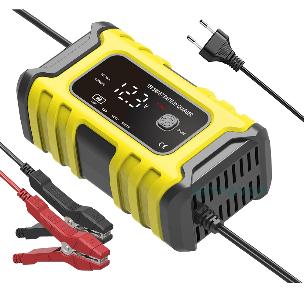 New Products Smart Battery Charger Car 12v Auto 12 VOLT 6A Pulse Repair Lead Acid Maintenance-free Car Battery Charger for 60AH