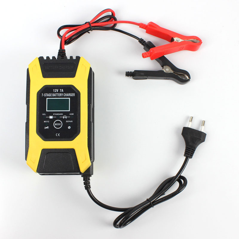 Automatic 7-stage Pulse Repair Battery Charger 12V 7A Motorcycle Car Battery Charger Lead Acid Battery Maintainer & Desulfator