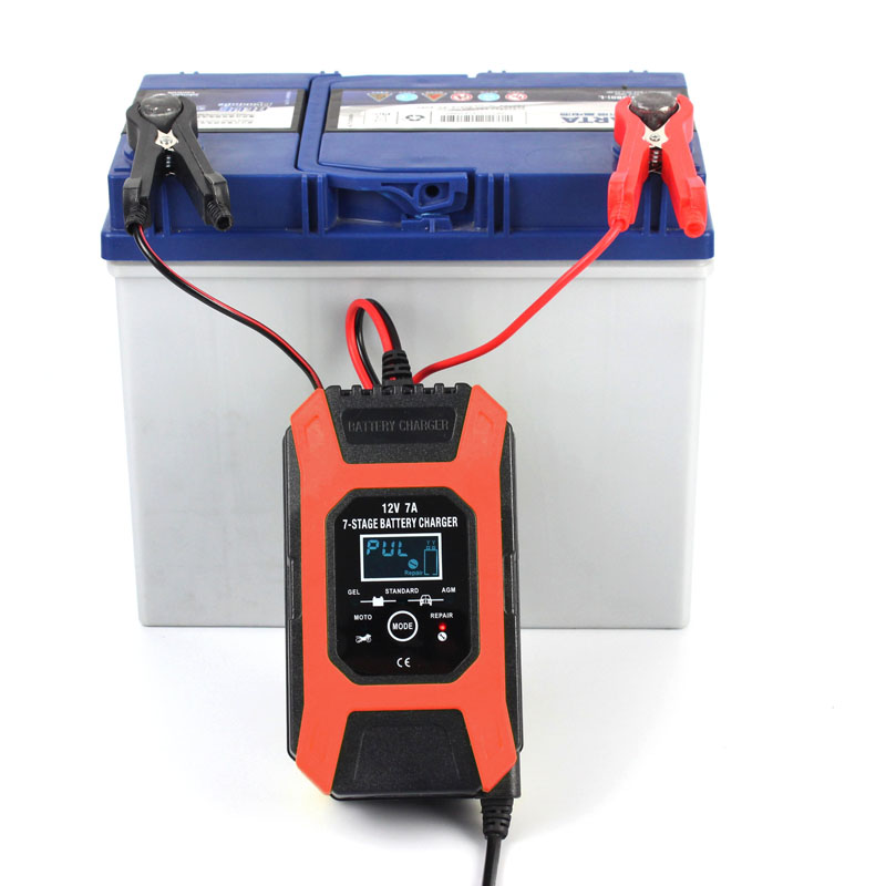 Automatic 7-stage Pulse Repair Battery Charger 12V 7A Motorcycle Car Battery Charger Lead Acid Battery Maintainer & Desulfator
