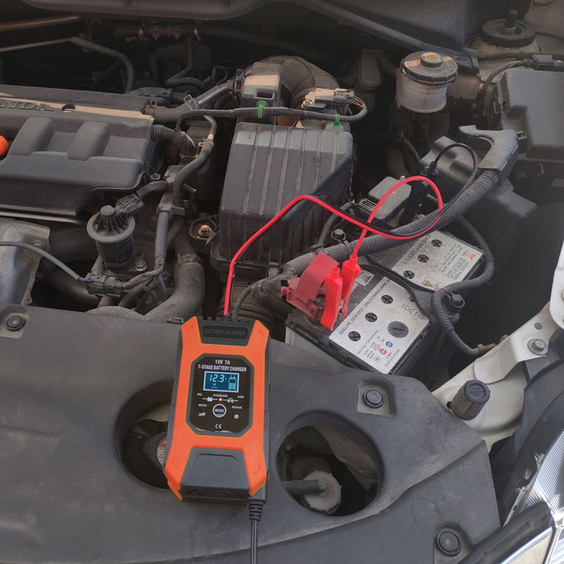 Automatic 7-stage Pulse Repair Battery Charger 12V 7A Motorcycle Car Battery Charger Lead Acid Battery Maintainer & Desulfator