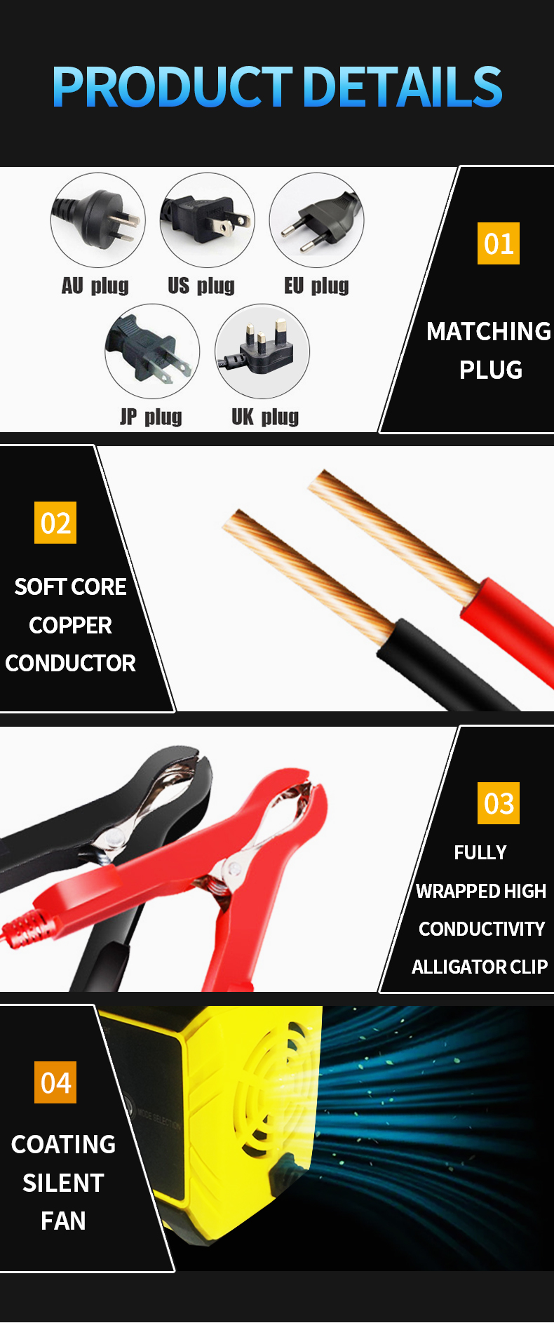 Smart 12V 24V Battery Charger 12V 24V 8A Universal Automatic Pulse Repair Lead Acid Battery Charger for Motorcycle Car Truck