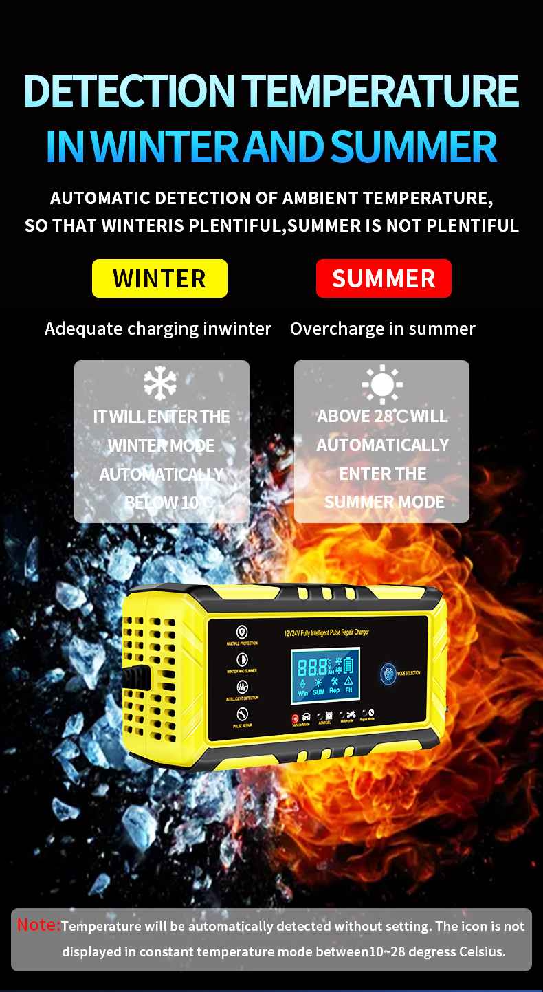 Smart 12V 24V Battery Charger 12V 24V 8A Universal Automatic Pulse Repair Lead Acid Battery Charger for Motorcycle Car Truck