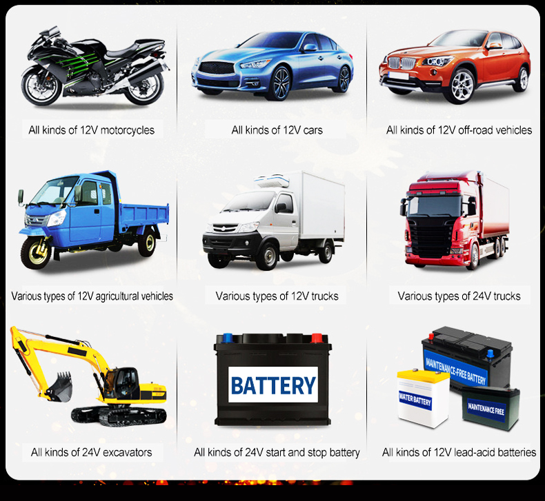 Smart 12V 24V Battery Charger 12V 24V 8A Universal Automatic Pulse Repair Lead Acid Battery Charger for Motorcycle Car Truck