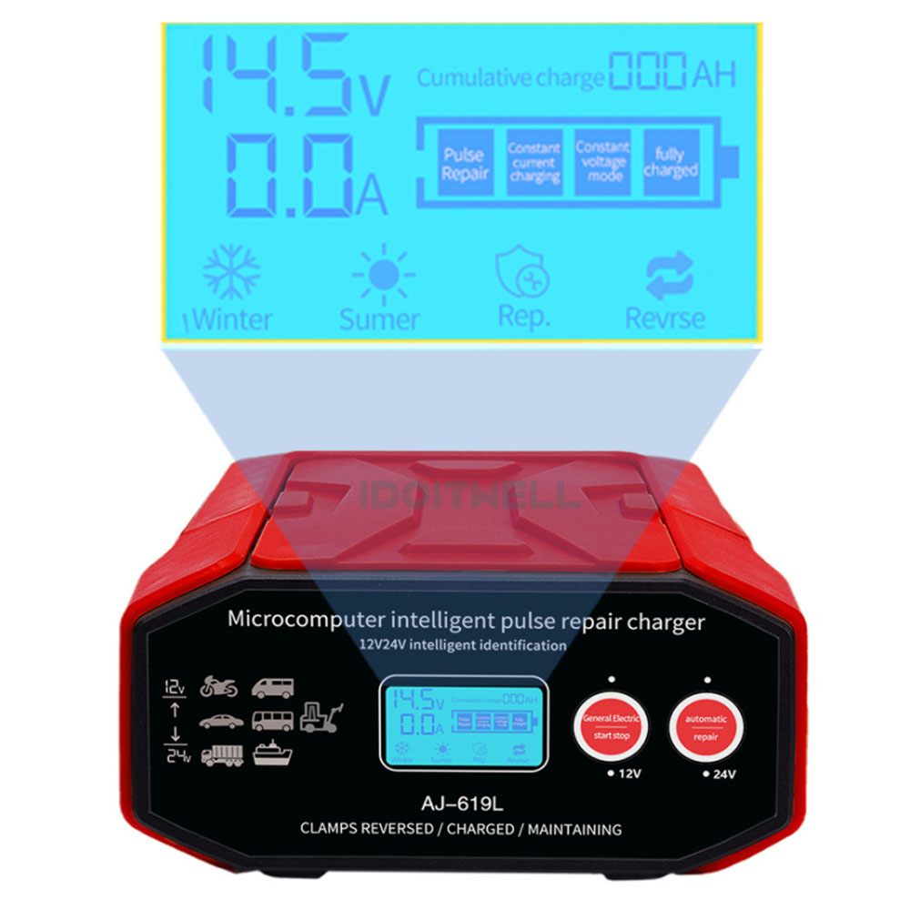 Automatic 12V/24V Lead Acid Battery Charger 12V 30A 24V 15A High Power Fast Car Truck Motorcycle Boat Marine Battery Charger