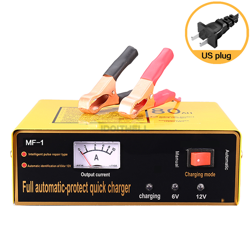 Automatic Fast 12V 6V Battery Charger 6V 5A 12V 8.5A Maintenance-free Lead Acid Battery Charger for Car Motorcycle Scooter