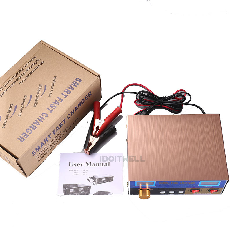 High Power Fast Truck Car Battery Charger 12V 18A 24V 15A Lead-Acid Maintenance-free Dry Water Gel Solar Li-ion Battery Charger