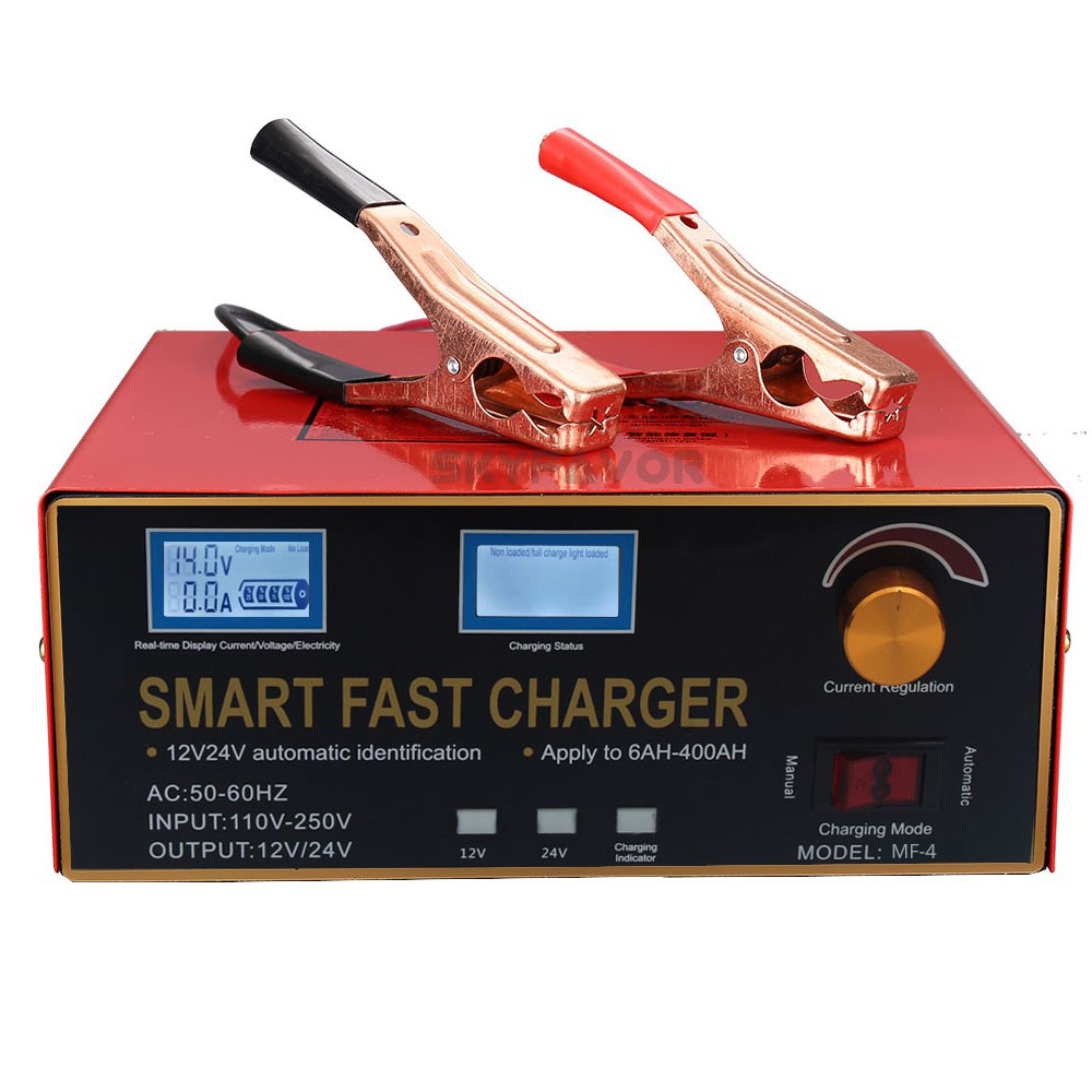 Universal 12V 24V Lead Acid Battery Charger 12V 23A 24V 18A LCD Display Current Adjustable Lead Acid Gel Solar Battery Charger