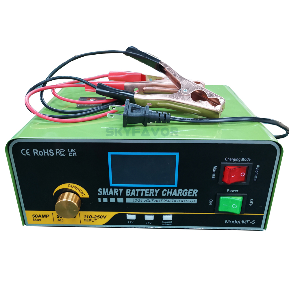 Newest Professional High Power Battery Charger 24V 30A 12V 50A Universal Automatic Lead Acid Rechargeable Pulse Battery Charger