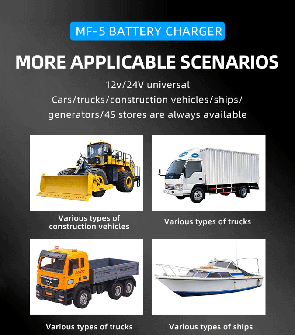 Newest Professional High Power Battery Charger 24V 30A 12V 50A Universal Automatic Lead Acid Rechargeable Pulse Battery Charger