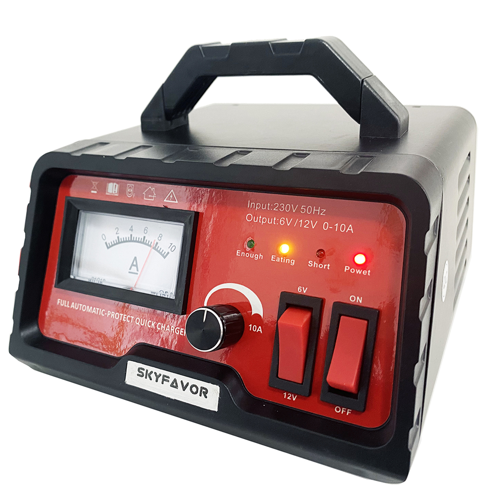 Fast Truck Motorcycle Car Battery Charger 6V 12V 10A Adjustable Flooded Gel AGM Maintenance Free Deep Cycle Battery Charger