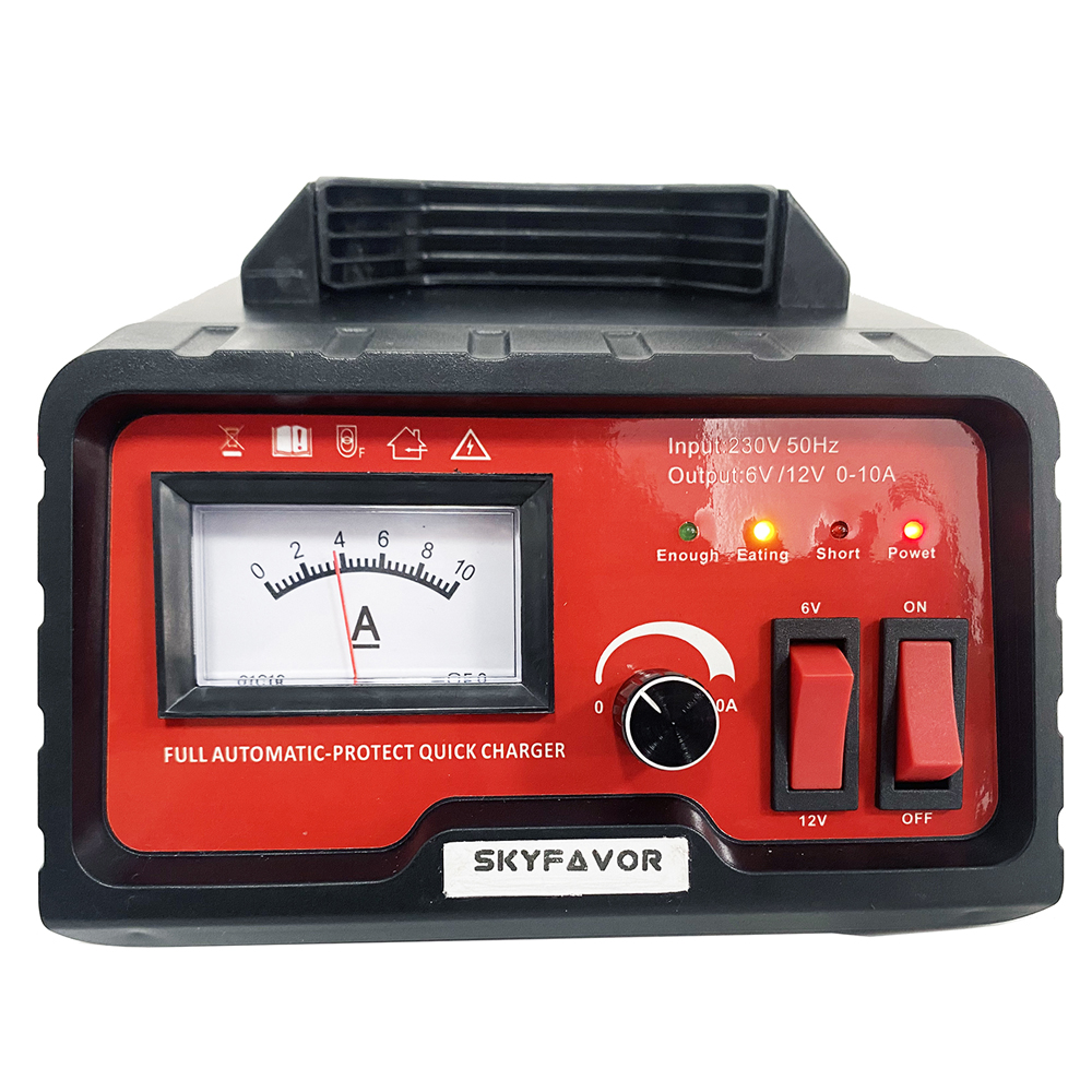 Fast Truck Motorcycle Car Battery Charger 6V 12V 10A Adjustable Flooded Gel AGM Maintenance Free Deep Cycle Battery Charger