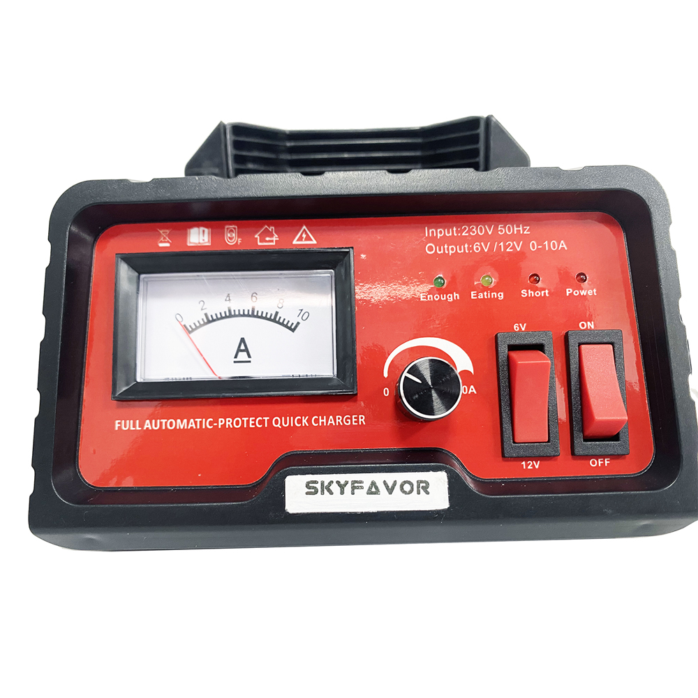 Fast Truck Motorcycle Car Battery Charger 6V 12V 10A Adjustable Flooded Gel AGM Maintenance Free Deep Cycle Battery Charger