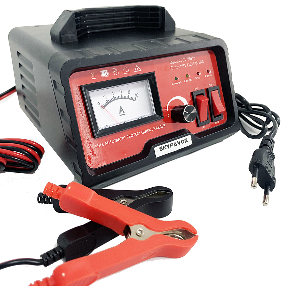 Fast Truck Motorcycle Car Battery Charger 6V 12V 10A Adjustable Flooded Gel AGM Maintenance Free Deep Cycle Battery Charger