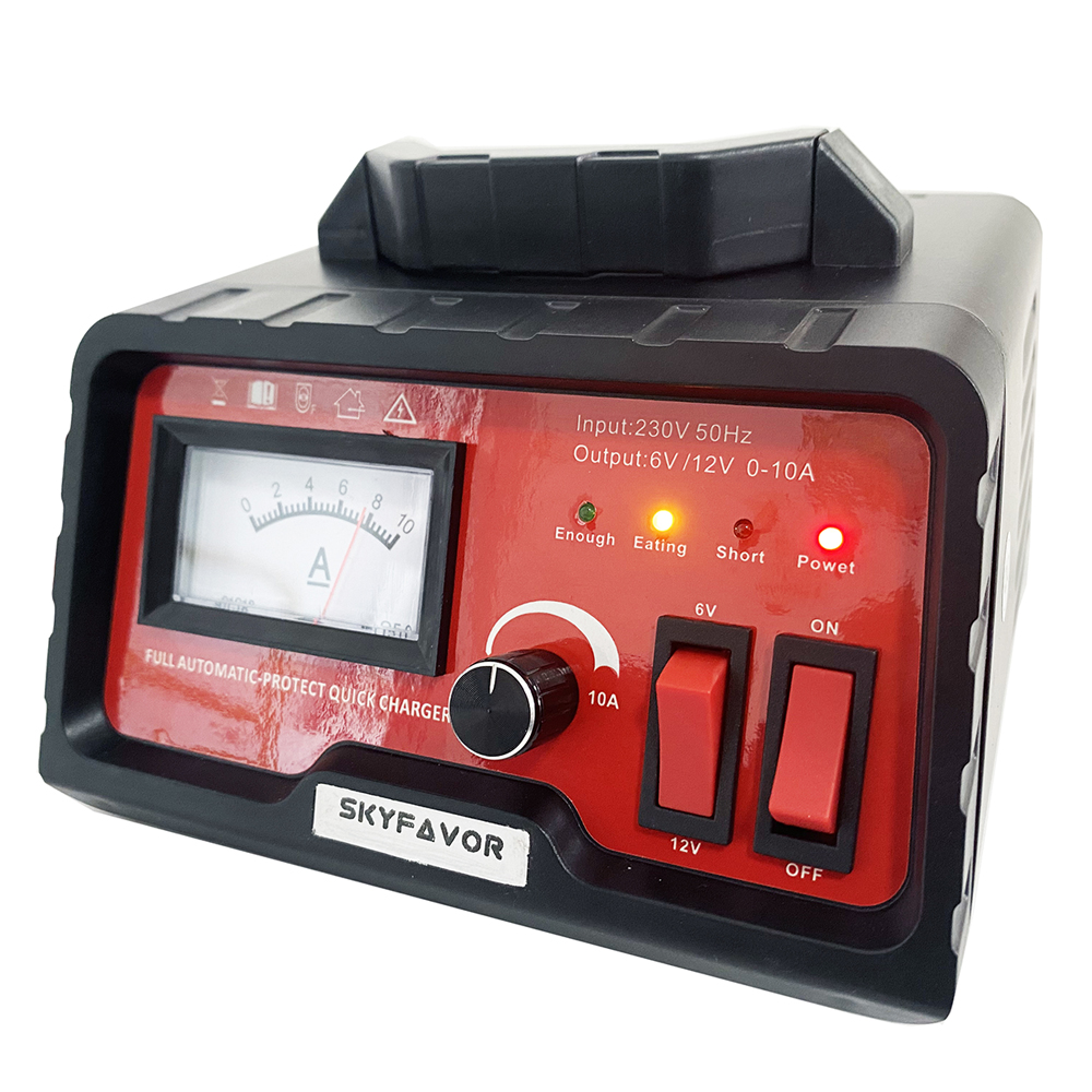 Fast Truck Motorcycle Car Battery Charger 6V 12V 10A Adjustable Flooded Gel AGM Maintenance Free Deep Cycle Battery Charger