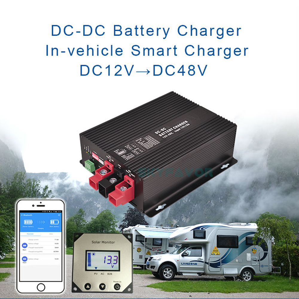 Universal 12V to 48V Dc to Dc Charger 48V 16A Automatic on Board Camper Trailer Yacht RV Battery Charger for 48 Volt Battery