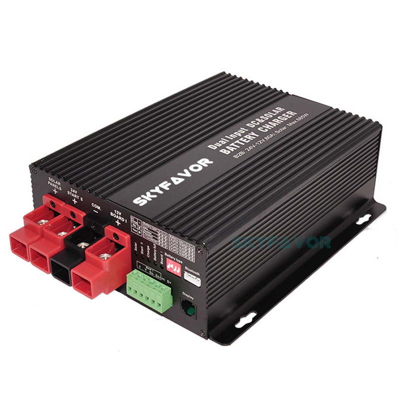 Automatic 12v Dc to Dc 24v 25A Battery Charger and MPPT 24V 30A Solar Battery Charger for RV Camper Van Vehicle Marine Yacht