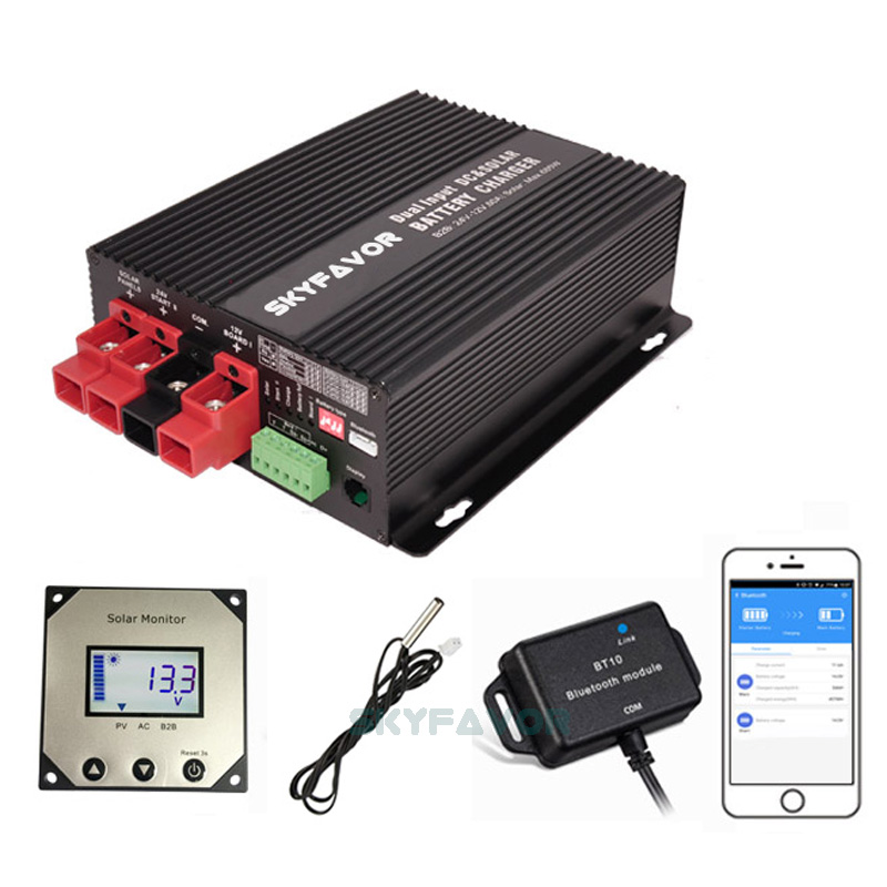 Automatic 12v Dc to Dc 24v 25A Battery Charger and MPPT 24V 30A Solar Battery Charger for RV Camper Van Vehicle Marine Yacht