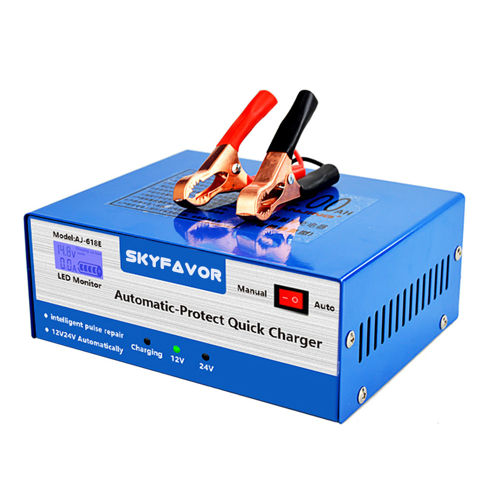 Automatic 12V 10A 24V 5A Battery Charger Auto Shutoff Charger - Universal for Car Boat Marine Truck Motorcycle Batteries Charger