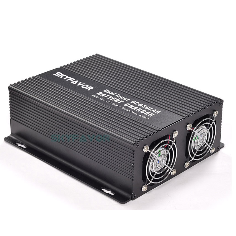 New 12V to 24V DC-DC Charger 25A Dual Input Automatic Battery Charger OVP Solar MPPT for Lithium Lifepo4 & Lead Acid