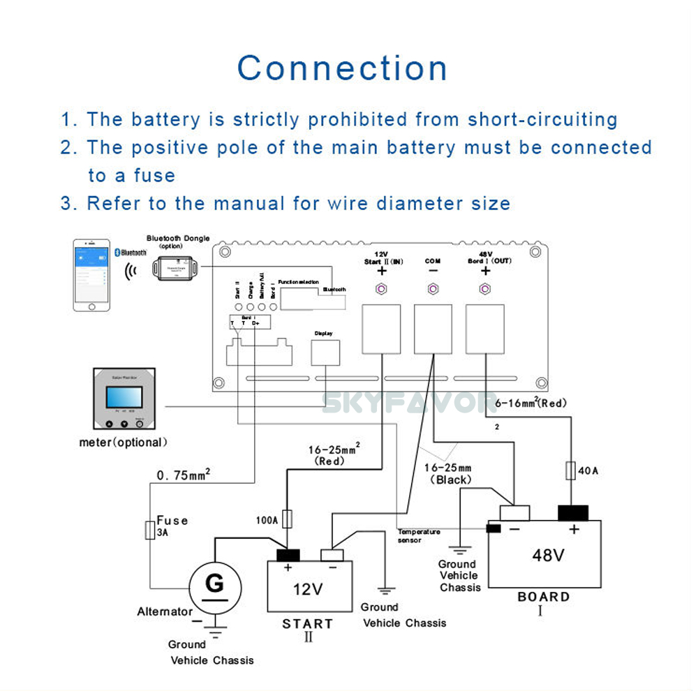 New Product Smart Automatic Universal DC-DC Charger 12V 36V 22A for Camper Van Vehicle Marine RV Battery Electric
