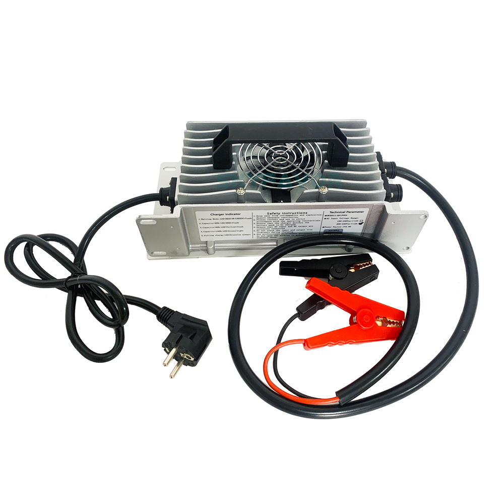 High Quality 48V Golf Cart Charger 48V 15A Automatic Fast Waterproof 110Vac to 48 Volt Lead Acid Battery Charger with Trickle
